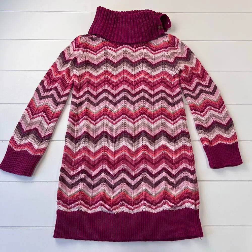 Gap Kids Girls Sweater Dress Cotton Knit Pink Purple Size Small 6-7